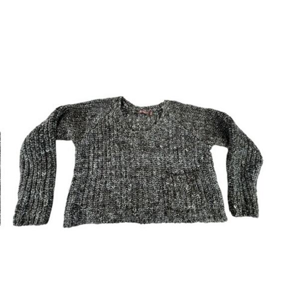 "525 AMERICA" Sweater Womens Cropped Chunky Knit Front Pocket SZ M Workwear Warm - Picture 1 of 11